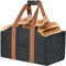 Panier à bois pliable pour bois de chauffage - Grand panier en feutre avec longue poignée de transport en sangle - Pour bois de cheminée, journaux, légumes (gris foncé, 42,5 x 32 x 32 cm)