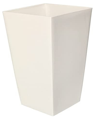 KOTARBAU® Macetero Cuadrado de Plástico 125 x 125 x 200 cm - Tiesto Decorativo Blanco para Plantas, Estilo Minimalista de Interior y Exterior