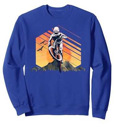 MTB Mountainbike Accesorios de Montaña Bicicleta Ciclista Sudadera, Unisex para Adultos, Azul Real, M