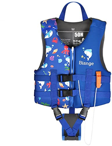 Kids Swim Vest, Child Swimming Jacket Toddler Floaties Swim Float Aid with Emergency Whistle for Boys Girls Ages 1-9 Years Old
