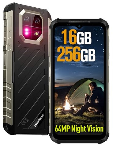 Ulefone Armor 22(256GB) Smartphone Resistente, Móvil Irrompible 16+256GB Android 13, 6.58 FHD+ 120Hz 64MP Dual Cámara, 6600mAh/33W, 4G Dual SIM 5G WIFI/NFC/IP69K Movil Resistente Agua y Golpes-Negro