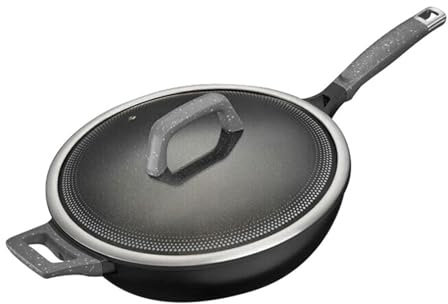Non Stick Stekpanna Induktionsstekpanna Med Handtag I Rostfritt Stål, Non Stick Pan For Induktionshäll, Giftfri Stekpanna 32 Cm(Gray)