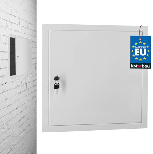 KOTARBAU® Sportello di ispezione 40 x 40 cm, per installazione a secco, porta di ispezione con serratura a chiave, scatola di sicurezza, a incasso, sportello di ispezione in acciaio zincato