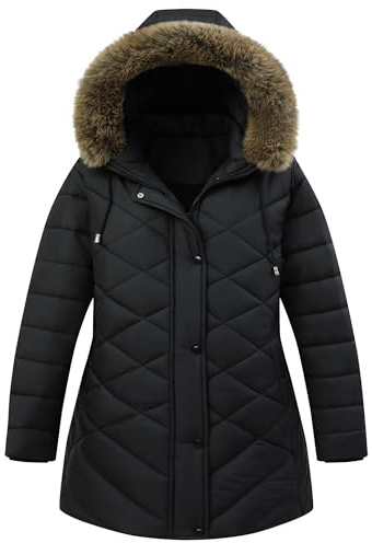 Pefflarge Women’s Plus Size Down Parka Puffer Coat | Detachable Hood, Waterproof, Windproof, Warm for Winter