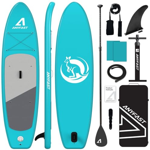 ANYFAST Tabla Paddle Surf Hinchable - Paddle Surf Hinchable para 2+1 Personas/Familia con Accesorios,Stand Up Paddleboard para Adultos & Todos los Niveles