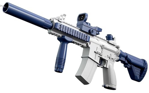 Maxee Pistola ad acqua elettrica, pistola a spruzzo automatica con un pulsante, per bambini, adulti, piscina, feste, spiaggia all'aperto, blu, M416