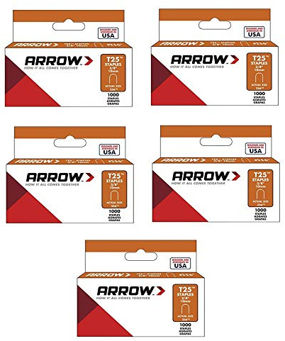 Arrow Fastener 256 Genuine T25 3/8-Inch Staples - 5 Pack