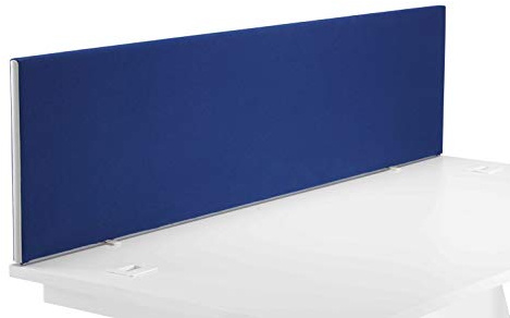 Office Hippo Upholstered Desktop Office Screen, G-Clamp Included, Fire-Retardant, Blue, 160 x 3 x 40 cm