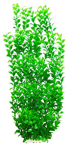 unootel Tall Green Round Leaves Aquarium Décor Plastic Plants Extra Large 22 Inches 6513
