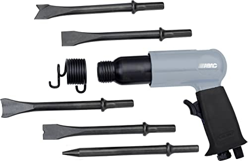 ABAC Martillo Cincelador G-475 - Maletín de plástico con accesorios (5 cinceles de 175 mm + resorte de retención + mini engrasador + botella de aceite vacía) - 4500 golpes/min.