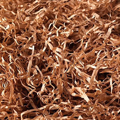 Deliex delicias de Extremadura Papel Kraft para Relleno de cestas Papel de cartón desmenuzado de Corte Arrugado Color marrón Ideal para Envoltura y decoración de Regalos (1 Kilo) Papel triturado