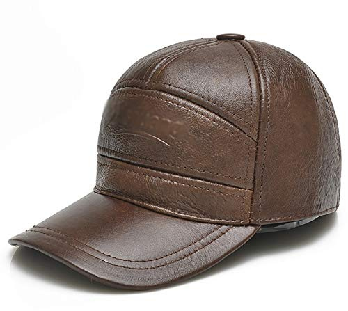 nster Cappelli invernali, cappello da baseball in pelle unisex Cappello da baseball in pelle classica per bicicletta per il ciclismo Golf 55-60 cm