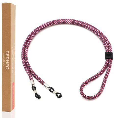 GERNEO® – DAS ORIGINAL – Florenz – Premium Brillenband für Sonnenbrillen & Lesebrillen Galaxy mit Silber Halterungen – verstellbar mit Kabelzug & Logogravur