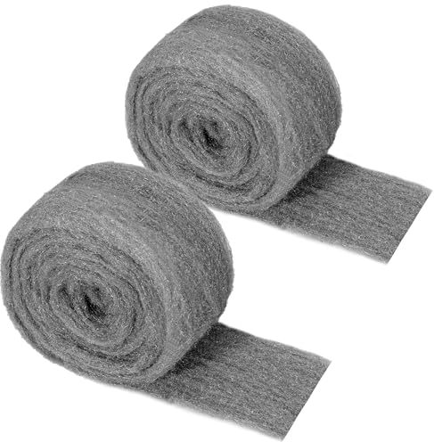 Laine D'acier Anti-Souris Wire Wool Polissage 0000 Grade pour la Maison et le jardin et isole également Efficacement les Rongeurs 6.5 * 260 cm 2 Pièces