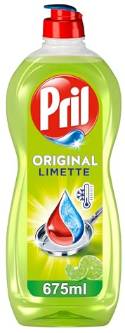 Pril Lime originale (675 ml), detersivo per piatti a mano con il massimo potere sgrassante, per piatti puliti anche in acqua fredda, profumo di lime fresco
