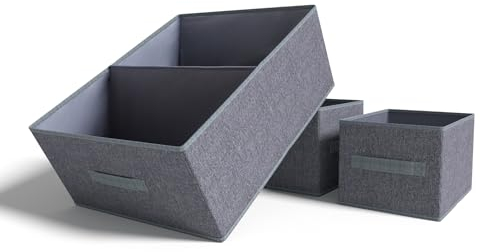 ORLISA Kleiderschrank Organizer Geeignet für Pullover, Badetücher, Bettwäsche, Aufbewahrung-2er Boxen Set große Aufbewahrungsboxen -Faltbare Washable extra große Kisten für Schrank 50x40x20 cm