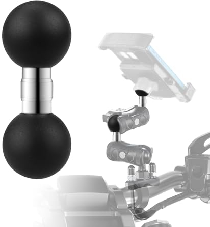 Ram Mount Moto Adaptateur de Balle à Double Tête Arms de Montage à Double Boule Compatible avec RAM Dual Socket à Rotule Support GPS Moto Accessoire Velo 25 mm