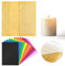 Dfuqanb 12 Farben Wachsplatten für Kerzen(14x7,5cm), Bienenwachsplatten für Kerzen, Kerzen Verzieren, Wachsplättchen für Kerzen, mit 3 Sticker Gold, zum Verzieren von Tauf- und Kommunionskerzen