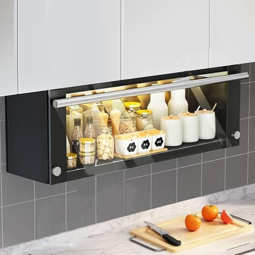 Armadio da cucina a 2 ripiani per spezie con ante da parete con mensola sospesa per piano cottura, 60 cm, comoda soluzione di archiviazione