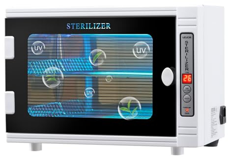 VEVOR Stérilisateur UV Grande Capacité 12 L, Armoire de Désinfection UV avec Minuterie, Longueur d'Onde 185 nm, Porte en Verre Trempé, pour Laboratoires, Maison, Salons de Manucure et de Beauté