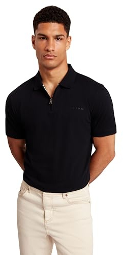 Ted Baker London Branded Honeycomb Trim ss Polo, Navy, XL