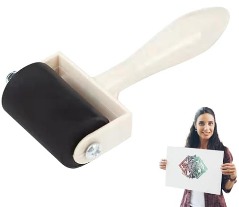 Generico Rullo in per Artigianato - Rullo per Pittura da Artigianato con Manico in Legno | Pennello per Pittura, Applicatore di Inchiostro per Carta da Trasferimento e Scrapbooking