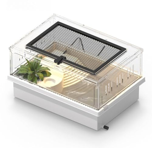 High Transparent Turtle Tank Removable Basking Platform with Drain Hole Household Desktop Terrarium for Reptiles Habitat