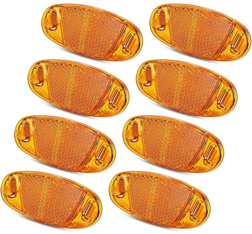 Juego de 8 reflectores amarillos en forma de O para bicicleta, 8 unidades, ojos de gato, homologados por StVZO, reflectores para radios de bicicleta, reflectores para bicicleta, ojos de gato