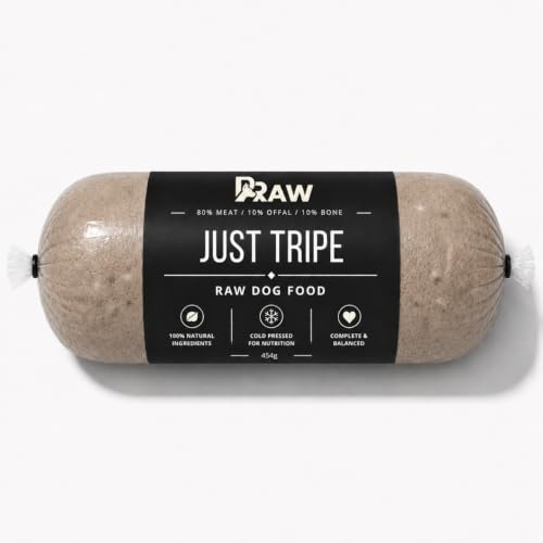 Prime Raw Mixed Frozen BARF Dog Food - 454g Rolls - Variety Flavours – Box of 10, 20, 30 Rolls - Premium Natural Barf Diet - High-Protein, Grain-Free & Nutrient-Rich (10, Just Tripe)