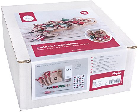 RAYHER Starter Kit Calendario dell' Avvento, Diverse, Rosso, 2.27 x 2.27 x 1.15 cm