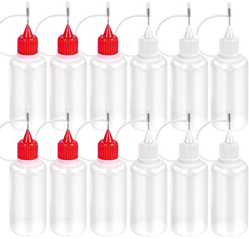 HNYYZL Bestsupplier 12 Pcs 30ml / 1 Ounce Empty Needle Tip Glue Bottle Applicator DIY Quilling Tool Precision Bottle (Random Color)