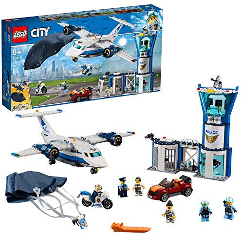 LEGO City Police - Policía Aérea: Base de Operaciones, Juguete de Avión y Aventuras para Construcción, Incluye Paracaídas Eyectable (60210)