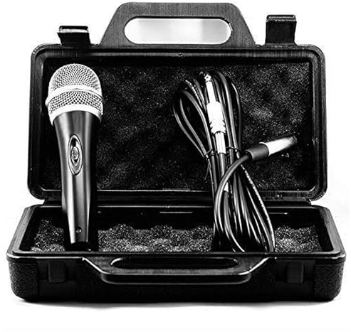 TronicXL Mikrofon Set dynamisch 5 Meter langes Kabel Klinke Stecker 6,35mm Universal Handmikrofon Microphone Singen Moderation Bühne Karaoke Hochzeit Gesang Gesangsmikrofon kabelgebunden (Mit Koffer)
