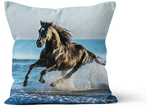 VertriebsArena GmbH Kissen Dekokissen Wassergalopp Pferd im Wasser in 40 x 40 cm, 4020286