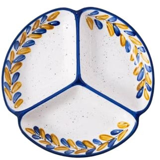 Fondue Plates 4 Piece Set Colorful Ceramics, Round 20cm/7.8inch