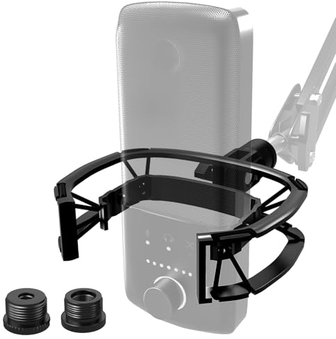 Borenbuir Wave Shock Mount, [Custom Built for Wave Mic] Anti-Vibration Suspension Shock Mount Holder Clip Compatible with Elgato Wave:1 and Wave:3 Microphones