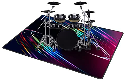 QQDD Trummatta halkfri trummatta trummatta | professionell trummatta för elektroniska trummor bas trumma virveltrummor rack gitarrer trumkit etc musikinstrument ljudisolerad matta (80 cm - 200 cm)