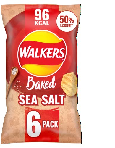 Walkers Baked Snacks Sea Salt 6 x 22g