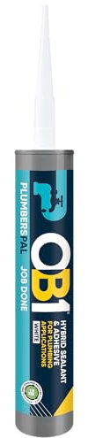 OB1 PlumbersPal White - Sanitary Sealant & Adhesive - Ideal for Kitchens & Bathrooms - Mould Resistant - Works in Water - Paintable - Permanently Elastic - 290ml