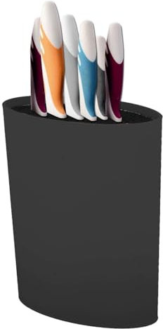 Universal Knife Block, Easy Cleaning Cylinder Oval-Shaped Knife Stand, Knife Holder for up to 12 Knives, 28 cm x 12 cm