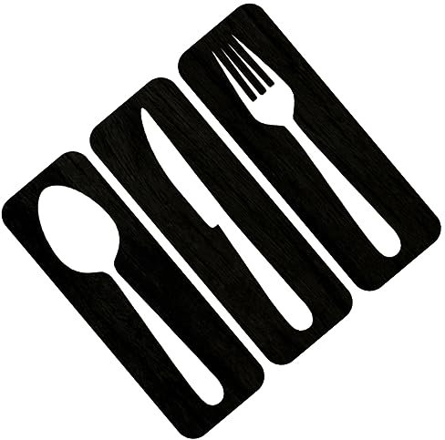 Happyyami 1ensemble Décoration Murale Couverts Panneau Aulne Pour Cuisine Restaurant Et Salle à Manger Décor Rustique Et Élégant