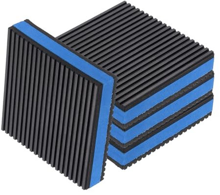 sourcing map 4 almohadillas antivibración para lavadora, 4.02 x 4.02 x 7/8 pulgadas, almohadillas de amortiguación de vibraciones, aislamiento de sonido, alfombrillas de goma acanalada con