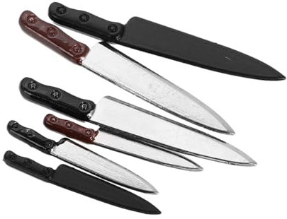 YARNOW 6pièces Couteaux De Cuisine Miniatures pour Maison De Poupée Accessoires De Cuisine Jeu De Simulation Décoration