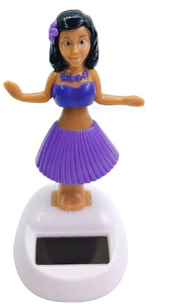 Wisylizv Statuetta Solare – 10 cm Figure di Danza Solare con Testa Mobile | Statuetta Hawaiana enerizzata dalla Luce | Decorazione Auto Ufficio | Giocattolo per cruscotto Bambino