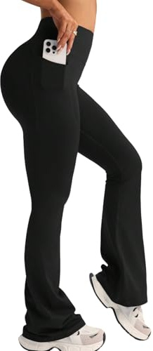 XDSP Yogabyxor för kvinnor, hög midja, magkontroll, elastiska yogabyxor, för pilates, träning, fitness, arbete, ledigt