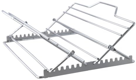 Gettimore Grille à rôtir réglable pour dinde pour camping, pique-nique, barbecue, rôtissoire pliable en acier inoxydable pour côtes, poulet, poisson, argent