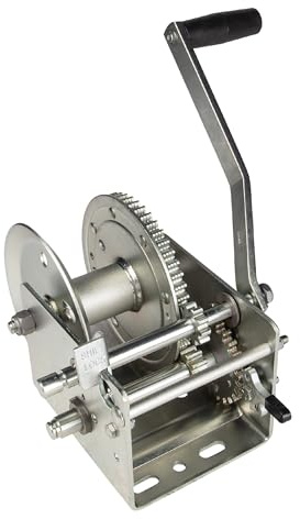 Fulton 142421 Trailer Winch, Two-Speed, 3,200 lbs. Capacity, No Strap, 10 Inch Handle