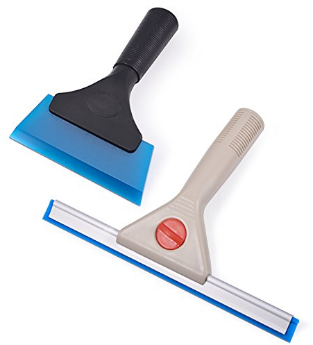 Ehdis Raclette à vitres Multifonction en Silicone pour Salle de Bain, Porte Miroir de Douche, fenêtre, Verre, Porte de Douche, Pare-Brise de Voiture, grattoir à vitres (5 Pouces et 10 Pouces)