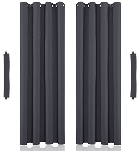 John Aird Blackout Curtains Thermal Energy Saving Eyelet Curtains for Bedroom & Living Room Including Tie Backs (Grey, W 90 x L 54 (2 Panels)