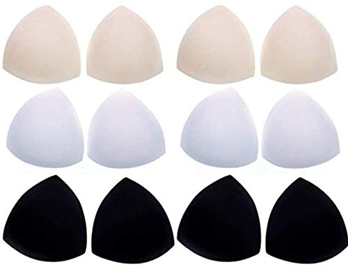 6 Paires Mousse Coussin de Soutien-Gorge insérer Amovible Soutien-Gorge Triangle exhausteur Coupe pour Maillots de Bain Soutien-Gorge de Sport Bikini Inserts de Soutien en Triangle Poussez l'insert